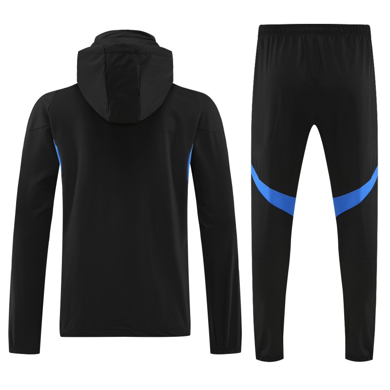 26/27 Adidas Black With Yellow logo Full Zipper Hooded Jacket Tracksuit + Long Pants