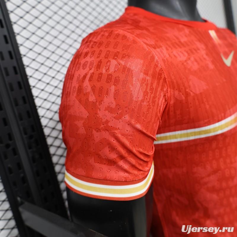 Player Version 2026 England Away Red with Gold Lion  Special Edition Jersey