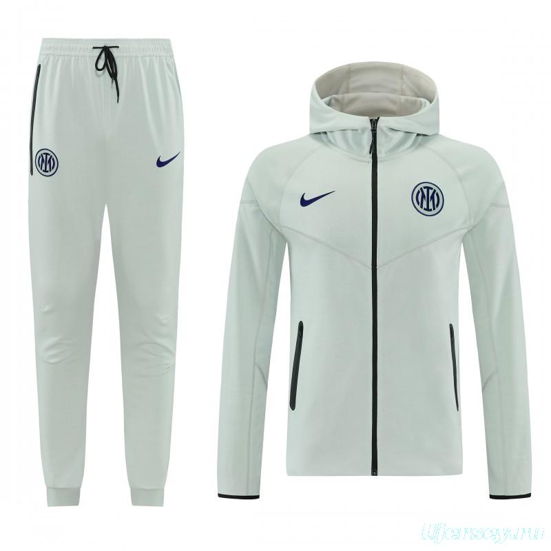 26/27 Inter Milan Light Mint Full Zipper Hooded Tracksuit + Long Pants