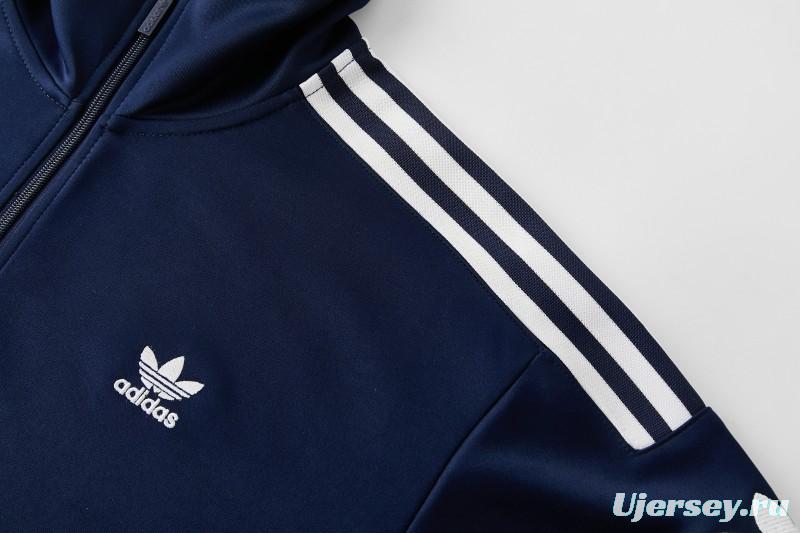 2026 Adidas Navy Blue Full Zipper Jacket + Long Pants