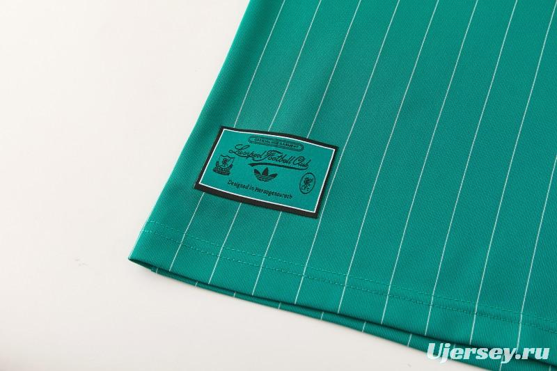 26/27 Liverpool   Green Pinstripe  Short Sleeve+Soccer Shorts
