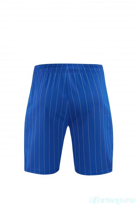 26/27 Chelsea FC White Stripes Short Sleeve+Blue Soccer Shorts