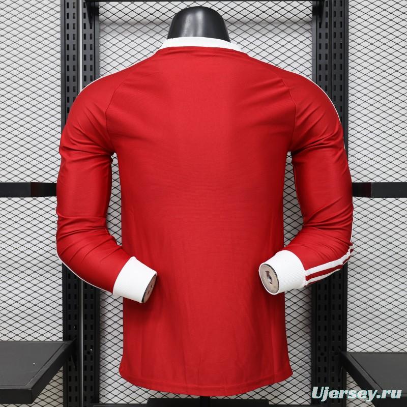 Player Version 2026 Manchester United Red Long Sleeve Adidas Originals Retro Special Edition Jersey