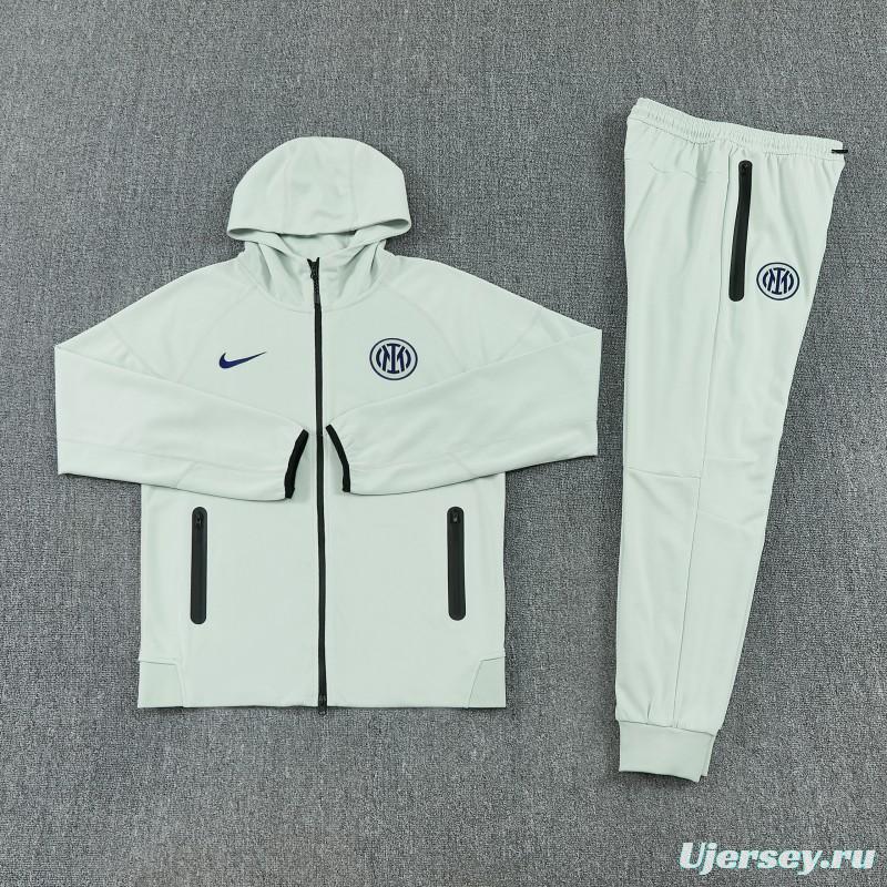 26/27 Inter Milan Light Mint Full Zipper Hooded Tracksuit + Long Pants