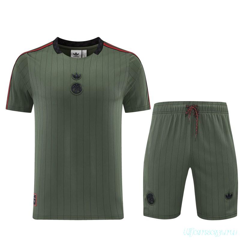 26/27 Bayern München  Forest Green  Pinstripe  Short Sleeve+Soccer Shorts