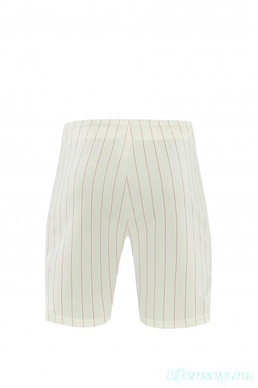 26/27 Benfica × Adidas Originals Off-White Pinstripe Short Sleeve+Soccer Shorts