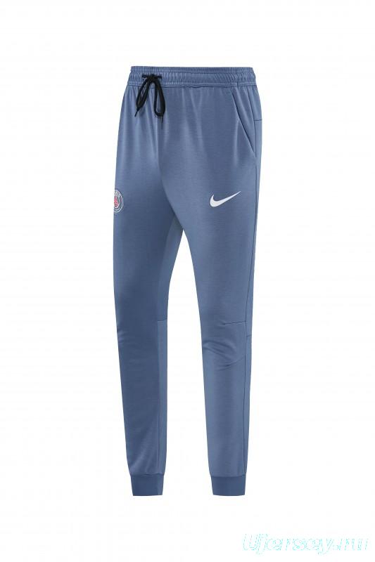 26/27  Paris Saint-Germain Steel Blue Full Zipper Hooded Jacket Tracksuit + Long Pants