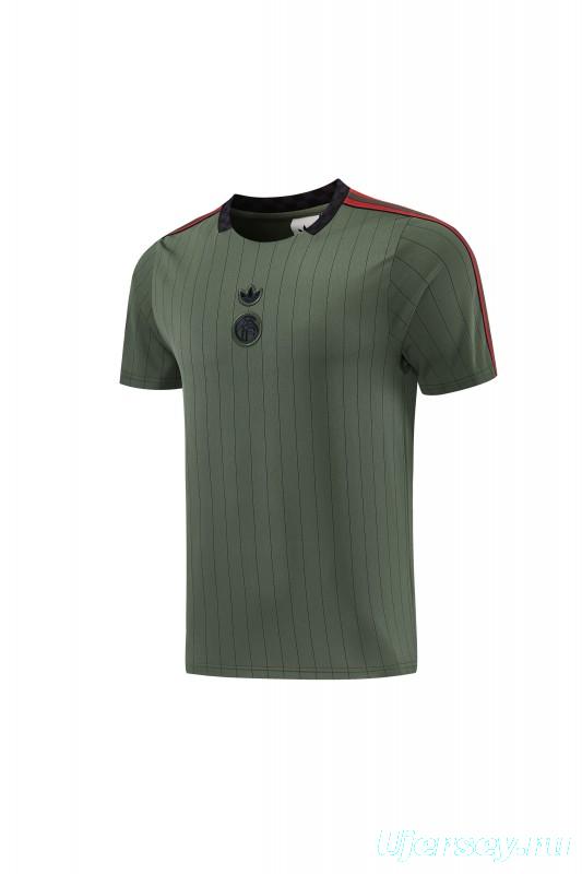 26/27 Bayern München  Forest Green  Pinstripe  Short Sleeve+Soccer Shorts