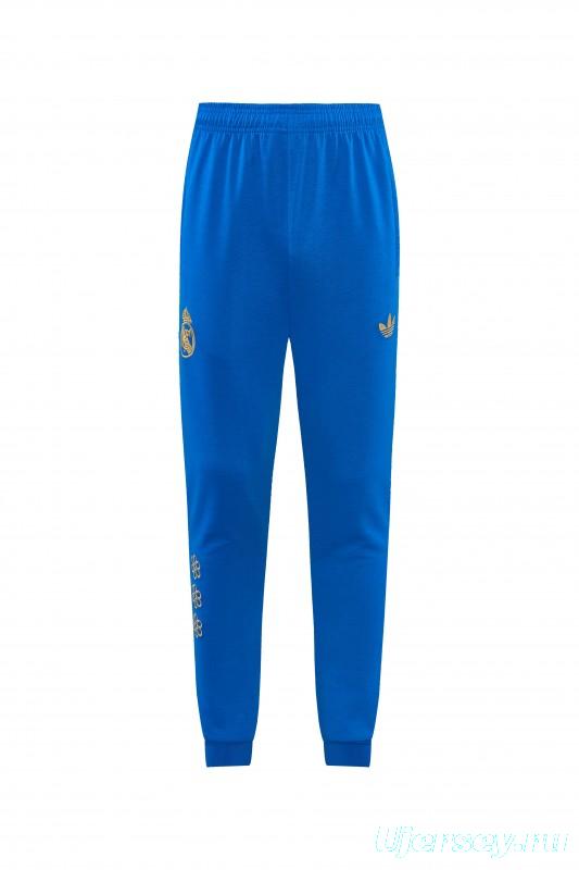 26/27 Real Madrid Royal Blue Pullover Hooded Tracksuit + Long Pants