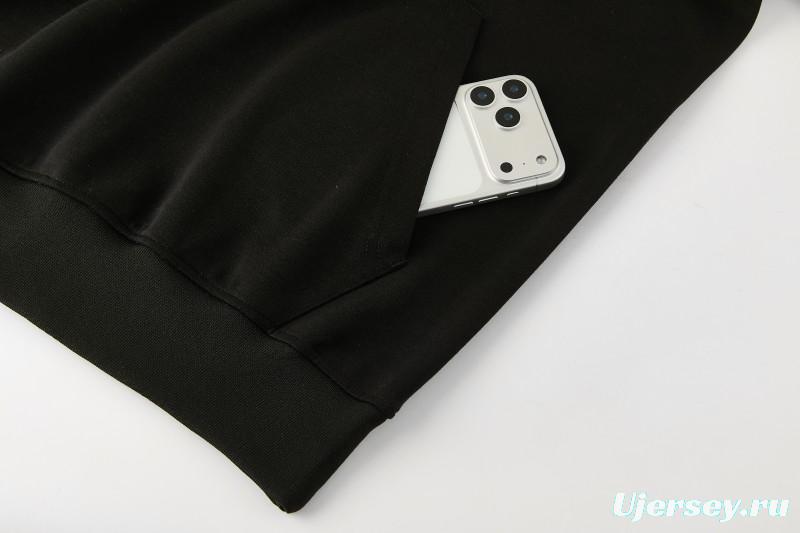 26/27 Manchester United Black Pullover Hooded Tracksuit + Long Pants