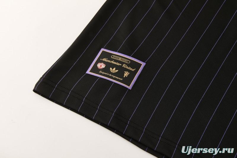 26/27  Manchester United Black Short Sleeve+Soccer Shorts