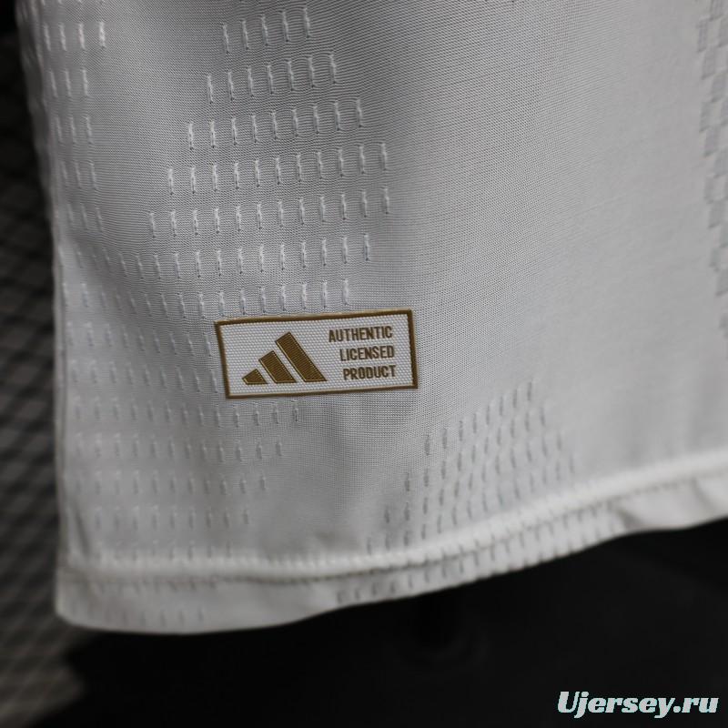 Player Version 26/27 Real Madrid White with Burgundy Stripe Long Sleeve Home Jersey