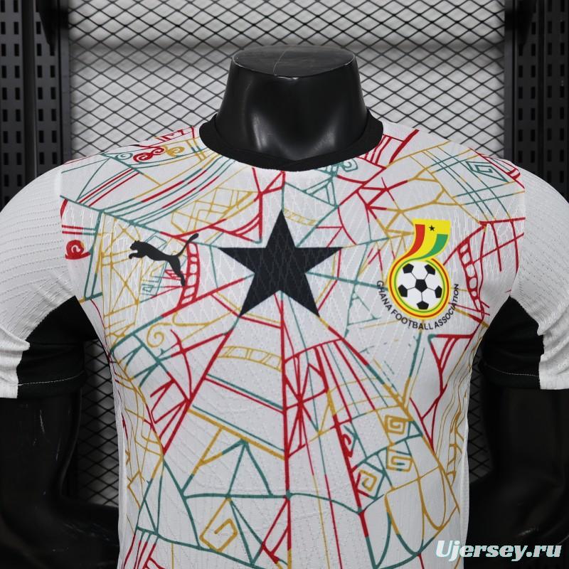 Player Version 2026 Ghana White with Multicolor Pattern Special Edition Jersey