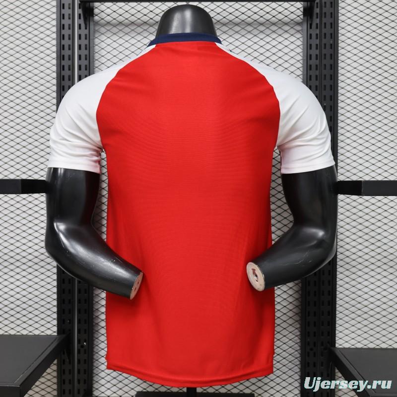 Player Version 2026  Arsenal x Adidas Originals Red with White Raglan Sleeve Home Jersey