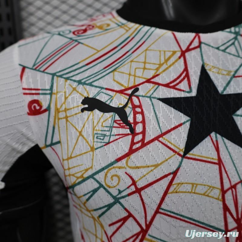 Player Version 2026 Ghana White with Multicolor Pattern Special Edition Jersey