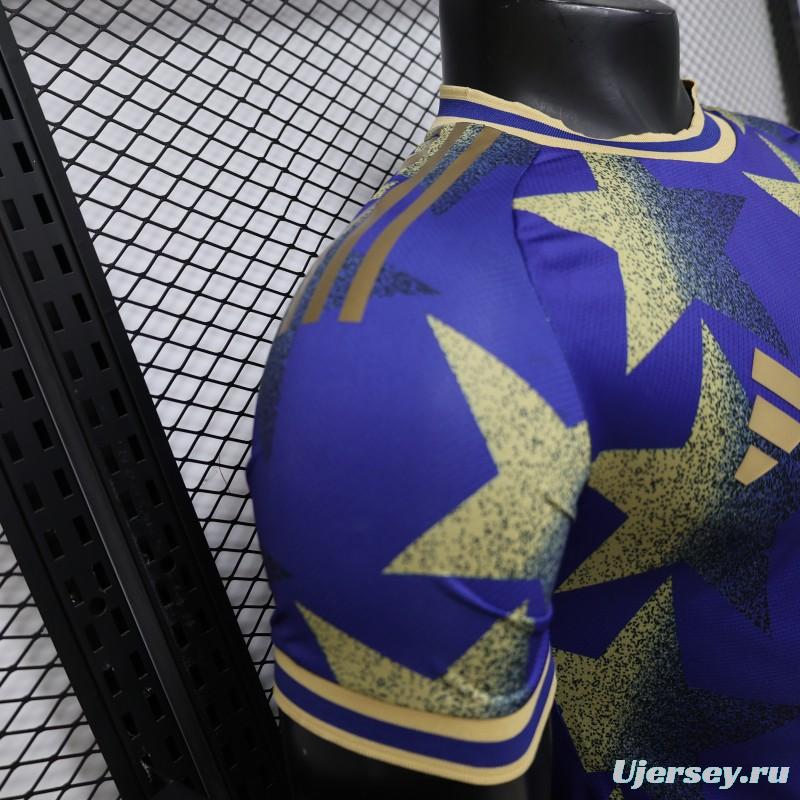 Player Version 2026  Argentina AFA Adidas Special Edition Royal Blue Gold Star Print Champions Jersey