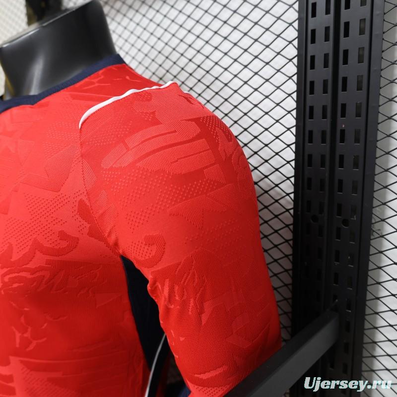 Player Version 26/27 England Away Red Long Sleeve Jersey