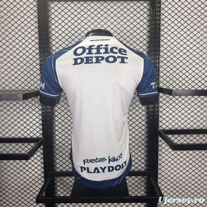Player Version 25/26 CF Pachuca White & Blue Vertical Stripes Home Jersey