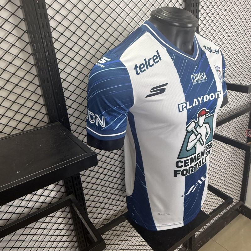 Player Version 25/26 CF Pachuca White & Blue Vertical Stripes Home Jersey