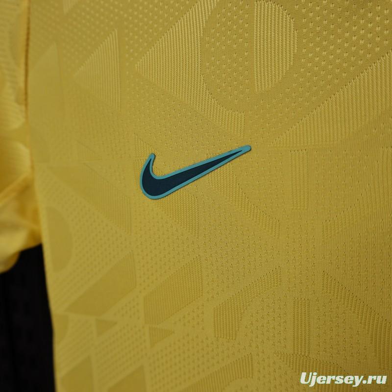 Player Version Women 2026  Brazil Yellow with Green Home Jersey