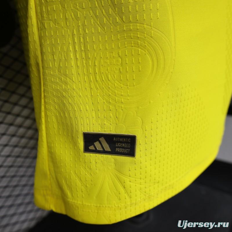 Player Version 2026 Sweden Yellow with Blue Panel Home Jersey