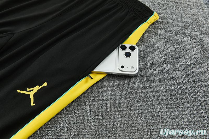 2026 Brazil Black & Yellow Half Zipper Jacket Tracksuit + Long Pants