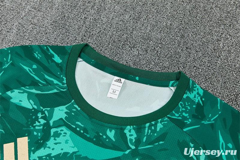 2026 Real Madrid Green Camouflage  Short Sleeve+Soccer Shorts