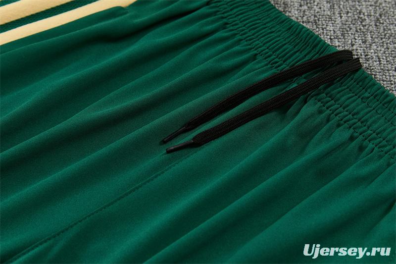 2026 Real Madrid Dark Green Camouflage  Half Zipper Jacket Tracksuit + Long Pants (Adidas)