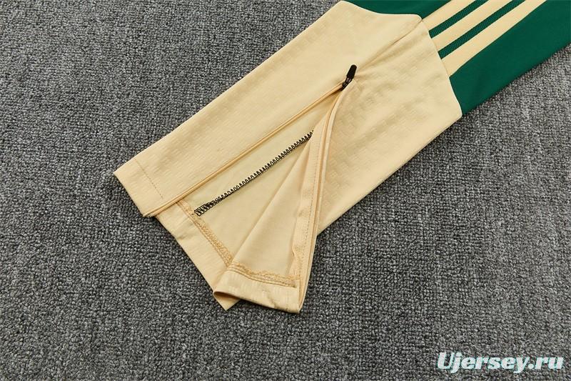 2026 Real Madrid Dark Green Camouflage  Half Zipper Jacket Tracksuit + Long Pants (Adidas)