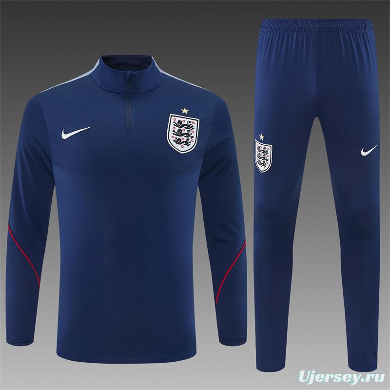 2026 England Navy Blue  Half Zipper Jacket Tracksuit + Long Pants (Nike)