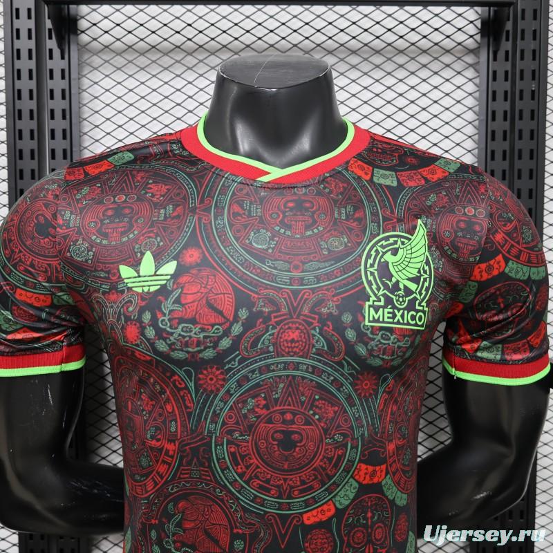 Player Version 2026 Mexico  Black with Aztec Calendar & Day of the Dead Special Edition Jersey