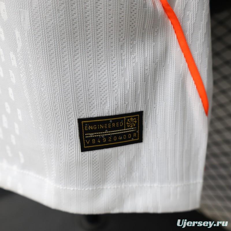 Player Version 2026 Netherlands  White with Orange  Away Jersey