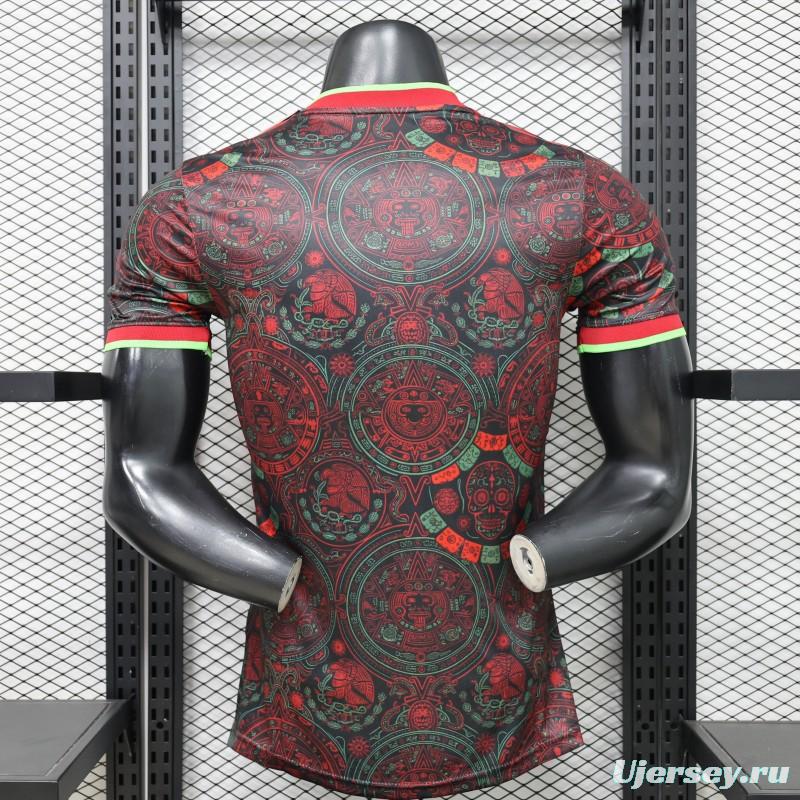 Player Version 2026 Mexico  Black with Aztec Calendar & Day of the Dead Special Edition Jersey
