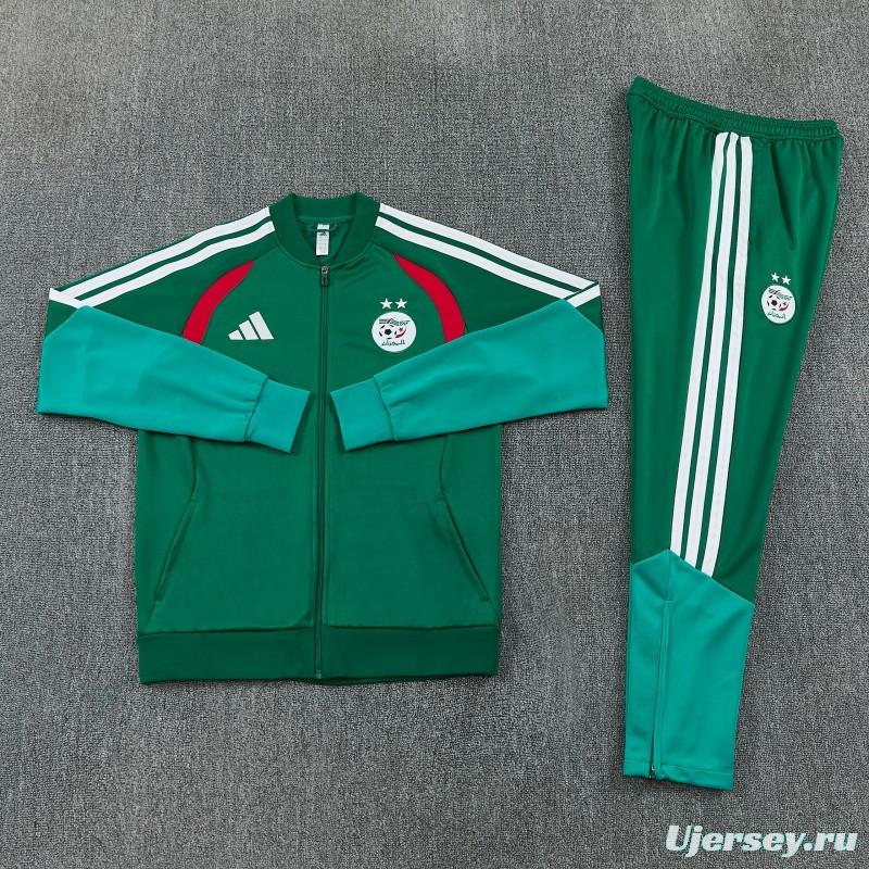 26/27 Algeria  Dark Green  Zipper Training Jacket Tracksuit + Long Pants (Adidas)