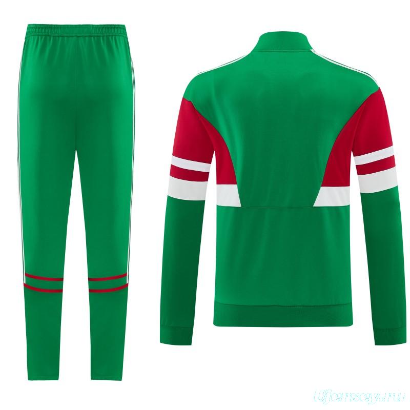 2026/27 Mexico  Green & Red Retro Full Zipper Jacket Tracksuit + Long Pants (Adidas Originals)