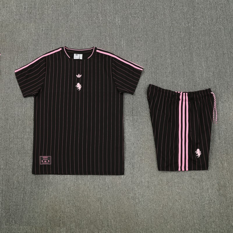 2026/27 Inter Miami CF Black Pinstripe Short Sleeve+Soccer Shorts