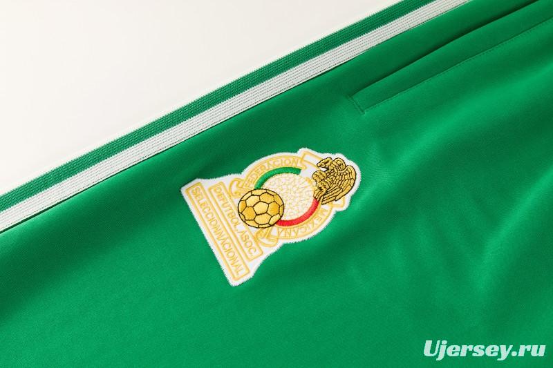 2026/27 Mexico  Green & Red Retro Full Zipper Jacket Tracksuit + Long Pants (Adidas Originals)