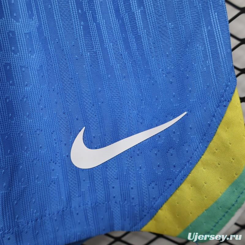 Player Version 26/27 Brazil  Royal Blue Jacquard Stripe Away Shorts
