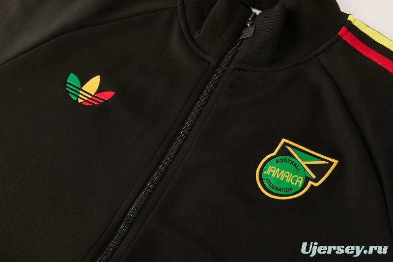 2026/27 Jamaica  Black  Full Zipper Jacket Tracksuit + Long Pants