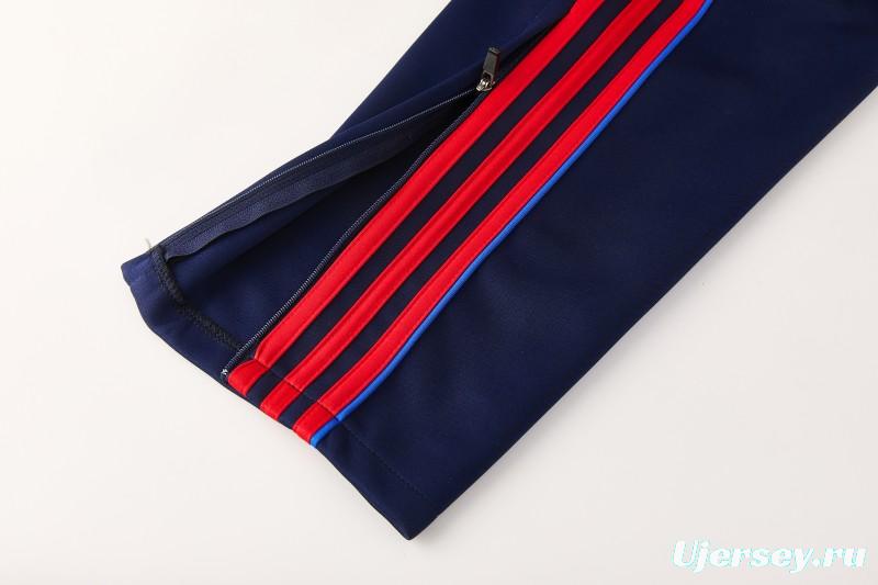 2026/27 Adidas Originals Red  Full Zipper Jacket Tracksuit + Navy Blue Long Pants