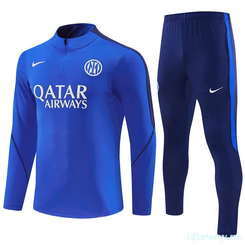 2026 Inter Milan Royal Blue Half  Zipper Jacket Tracksuit + Long Pants (Nike)