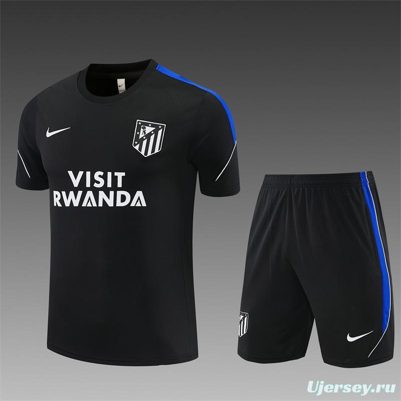 2026 Atletico Madrid Black Short Sleeve+Soccer Shorts