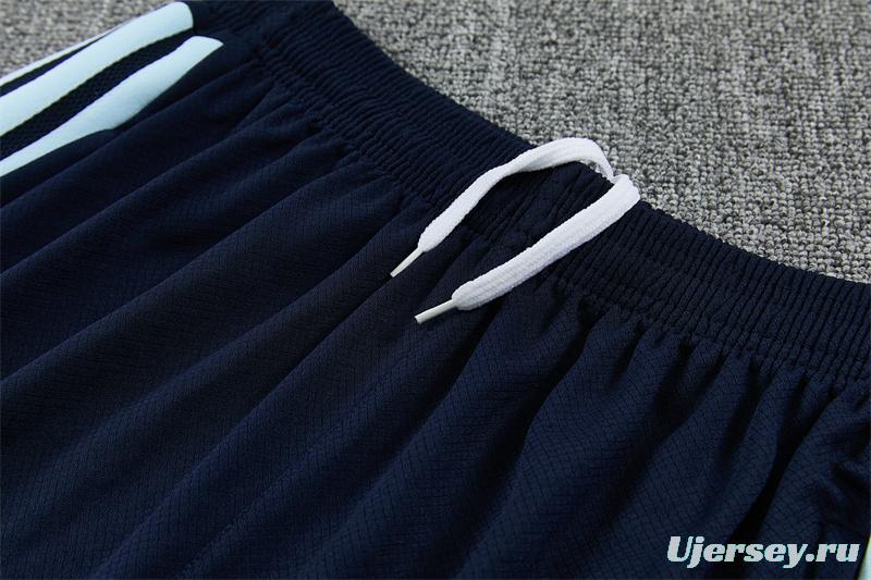 2026 Argentina White & Light Blue Radial Stripe Short Sleeve+Soccer Shorts