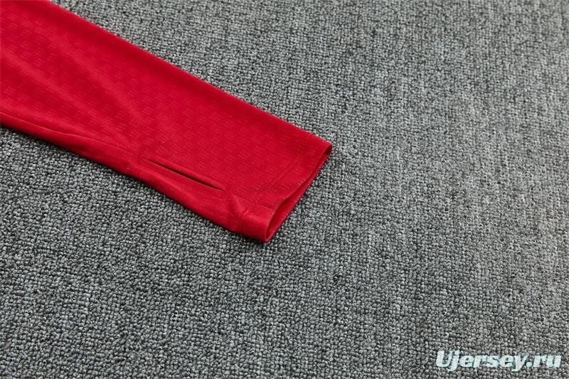 2026 Spain Red Half Zipper Jacket Tracksuit + Long Pants