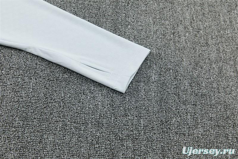 2026 Spain Black & White Half Zipper Jacket Tracksuit + Long Pants