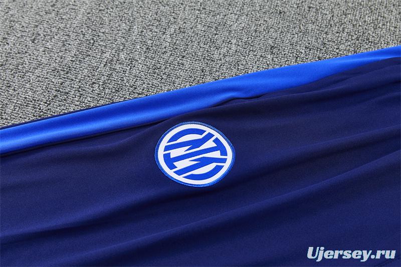 2026 Inter Milan Dark Navy Blue Half Zipper Jacket Tracksuit + Long Pants