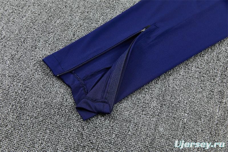 2026 Inter Milan Dark Navy Blue Half Zipper Jacket Tracksuit + Long Pants