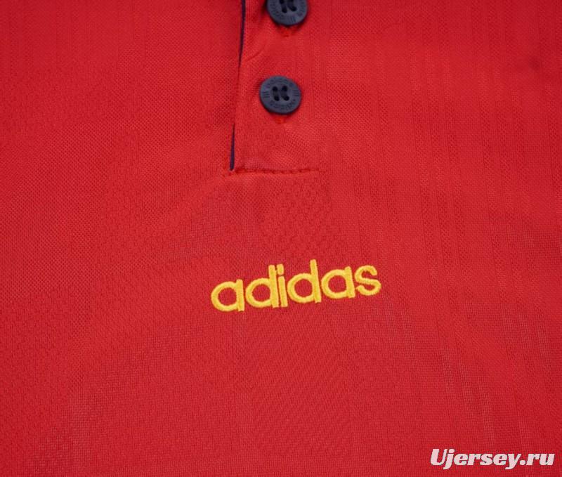 Retro 1996 Kids Spain Red & Navy Diagonal Split Home Jersey