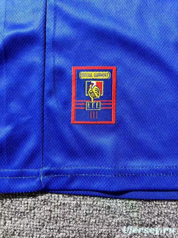 Retro Kids 1998 France Home Long Sleeve Jersey