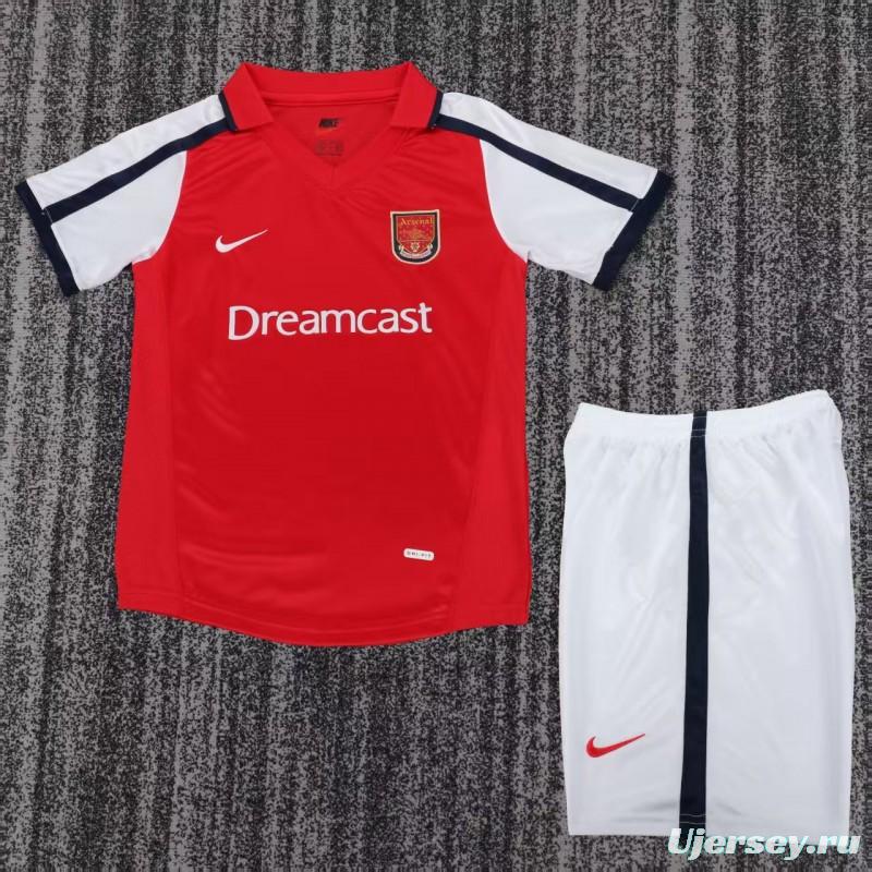 Retro 01/02 Kids Arsenal Red & White Home Jersey